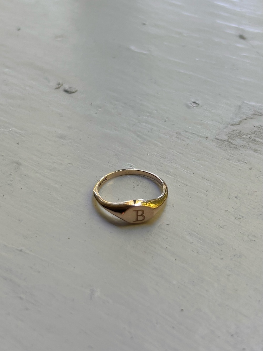 Catbird Jewelry 14K Gold Initial 'B' Signet Ring - Women’s Jewelry